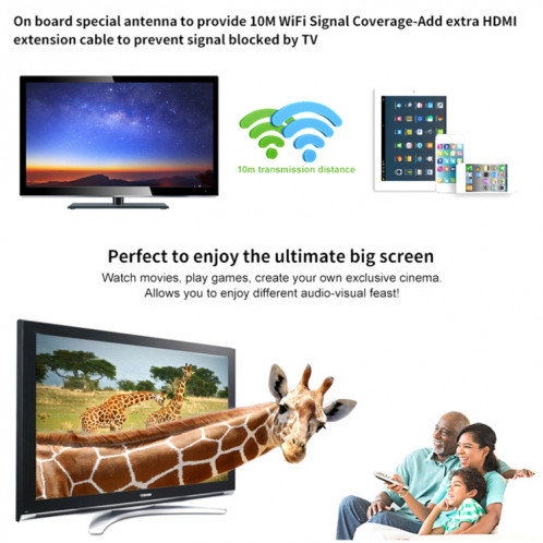 AnyCast M4 Plus Récepteur de Dongle d'affichage WiFi sans fil Airplay Miracast DLNA 1080P HDMI TV Stick pour iPhone, Samsung et autres Smartphones Android SH002799-016