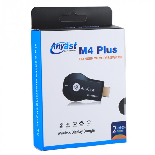 AnyCast M4 Plus Récepteur de Dongle d'affichage WiFi sans fil Airplay Miracast DLNA 1080P HDMI TV Stick pour iPhone, Samsung et autres Smartphones Android SH002799-016