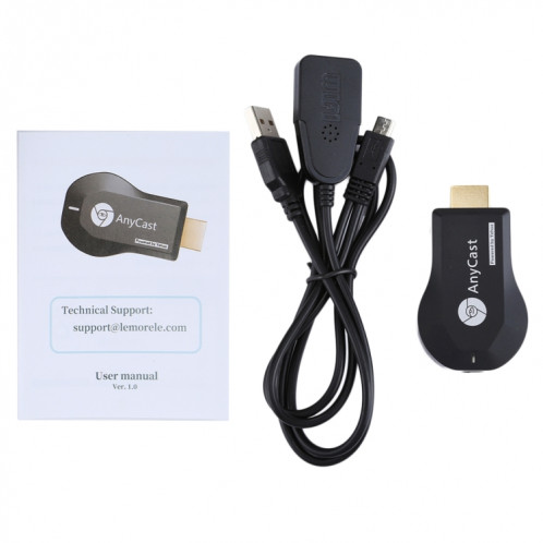 AnyCast M9 Plus Récepteur de Dongle d'affichage WiFi sans fil Airplay Miracast DLNA 1080P HDMI TV Stick pour iPhone, Samsung et autres Smartphones Android SH00281493-016