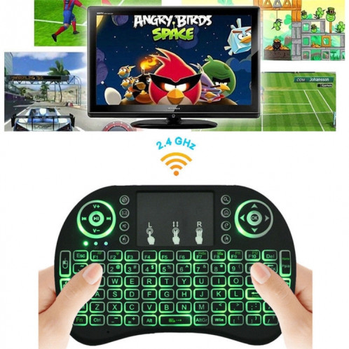 Langue de prise en charge: Clavier de rétroéclairage sans fil taïwanais i8 Air Mouse avec pavé tactile pour Android TV Box & Smart TV & PC Tablet & Xbox360 & PS3 & HTPC / IPTV SH00571420-010