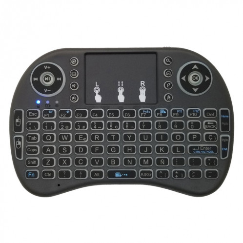 Langue de support: Espagnol i8 Air Mouse Clavier rétroéclairé sans fil avec pavé tactile pour Android TV Box & Smart TV & PC Tablet & Xbox360 & PS3 & HTPC / IPTV SH00581713-010