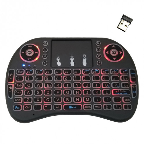 Langue de support: Italie i8 Air Mouse Clavier rétroéclairé sans fil avec pavé tactile pour Android TV Box & Smart TV & PC Tablet & Xbox360 & PS3 & HTPC / IPTV SH0059811-010