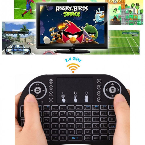 Langue de support: Français Clavier sans fil i8 Air Mouse avec pavé tactile pour Android TV Box & Smart TV & PC Tablet & Xbox360 & PS3 & HTPC / IPTV SH00641990-09