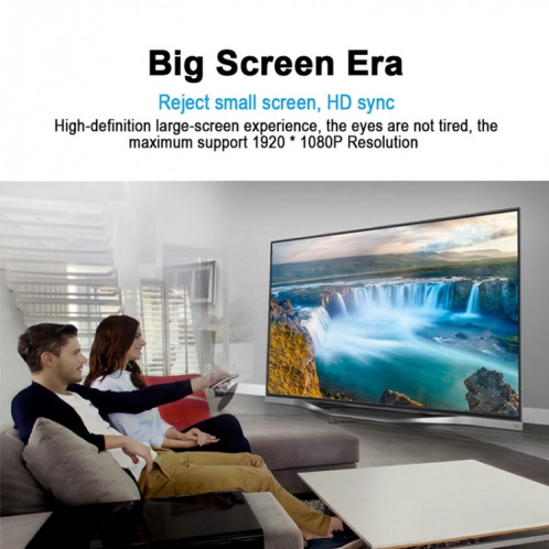 Récepteur de dongle d'affichage WiFi sans fil G4 Airplay Miracast DLNA TV Stick pour iPhone, Samsung et autres smartphones Android, Dual Core Cortex A7 jusqu'à 1,5 GHz (noir) SH100B1406-016