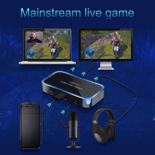 CK200 1080P HDMI + Microphone vers HDMI + Audio + USB 3.0 Carte de capture vidéo HD, prise en charge UVC / UAC / MAC SH01241722-011
