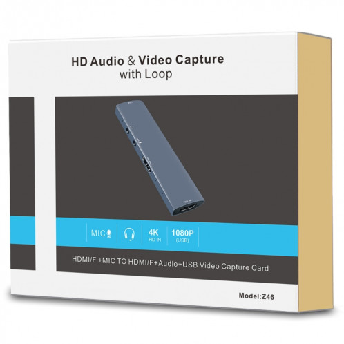 Z46 HDMI + MIC + AUDIO + Carte de capture vidéo USB avec boucle SH01571078-05