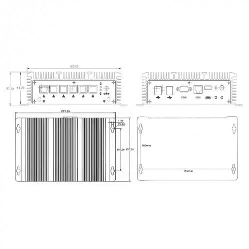 HYSTOU P09-6L Système Windows / Linux Mini PC, Intel Celeron 3865U 2 Core 2 Threads jusqu'à 1,80 GHz, prise en charge mSATA, 4 Go de RAM DDR3 + 128 Go SSD SH0631680-010