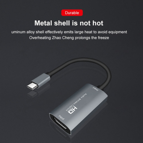 Boîte de capture audio vidéo Z29A HDMI femelle vers USB-C / Type-C mâle (gris) SH8427701-013