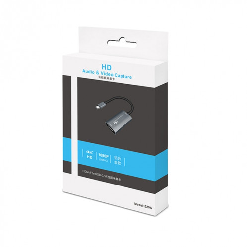 Boîte de capture audio vidéo Z29A HDMI femelle vers USB-C / Type-C mâle (gris) SH8427701-013