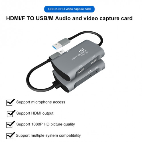 Z30 HDMI Femelle + Micro vers HDMI Femelle + Audio + Boîte de Capture Vidéo USB 2.0 SH84281118-014