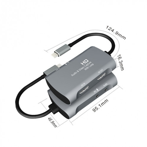 Z30A HDMI Femelle + Micro vers HDMI Femelle + Audio + Boîte de Capture Vidéo USB-C / Type-C SH84291232-014