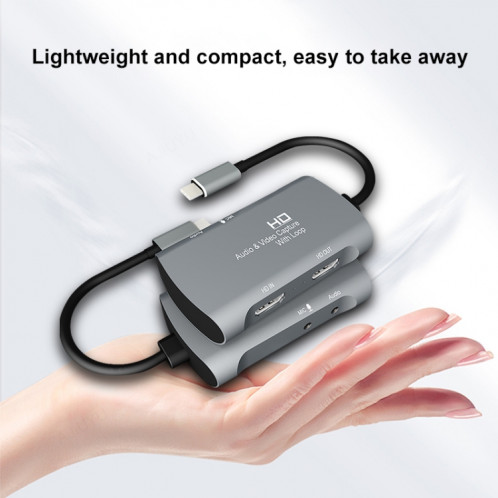 Z30A HDMI Femelle + Micro vers HDMI Femelle + Audio + Boîte de Capture Vidéo USB-C / Type-C SH84291232-014