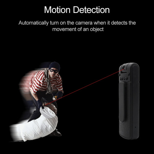 B18 Back Clip Design 1080P HD Camera Recording Pen, Supporte la détection de mouvement / Vision nocturne infrarouge / Caméra à rotation de 180 degrés / Carte TF (Noir) SH017B202-013