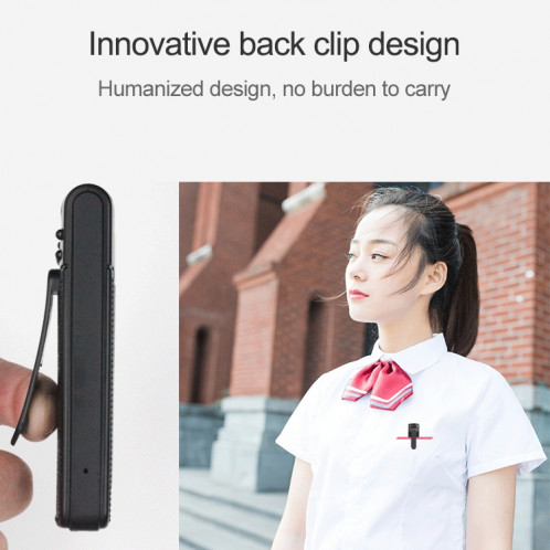 B18 Back Clip Design 1080P HD Camera Recording Pen, Supporte la détection de mouvement / Vision nocturne infrarouge / Caméra à rotation de 180 degrés / Carte TF (Noir) SH017B202-013