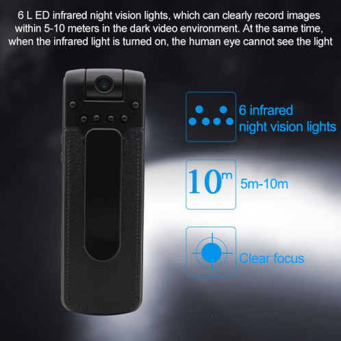 B18 Back Clip Design Stylo d'enregistrement de caméra HD 1080P, détection de mouvement de soutien / Vision nocturne infrarouge / Caméra de rotation à 180 degrés / Carte TF (gris argenté) SH17SH1351-013