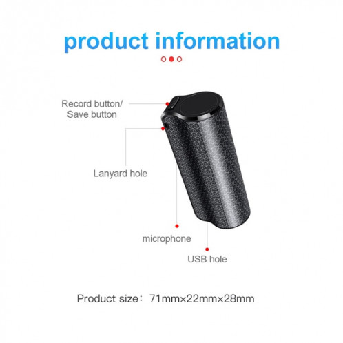 Q70 8 Go Smart HD réduction du bruit stylo d'enregistrement à commande vocale SH81021556-012