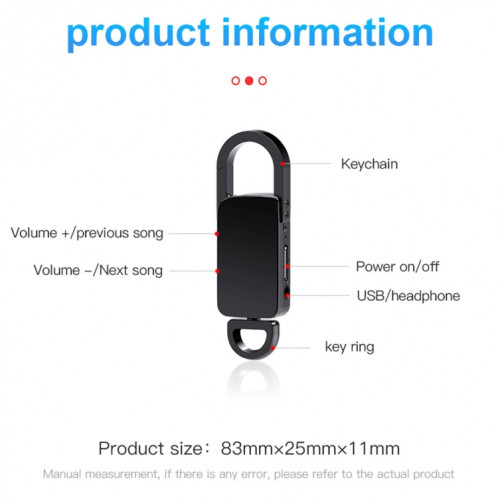S20 16 Go Porte-clés HD Stylo d'enregistrement portable à réduction de bruit SH8106217-09