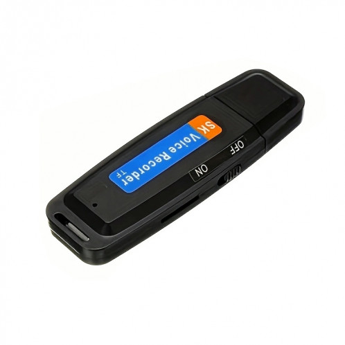 Enregistreur vocal USB portable rechargeable U-Disk SK001, sans mémoire (noir) SH109B1842-09