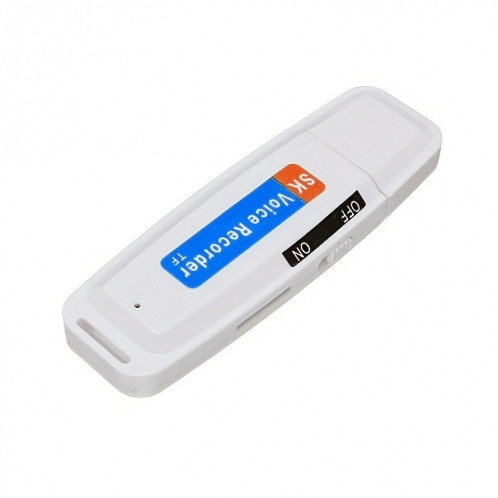 Enregistreur vocal USB portable rechargeable U-Disk SK001, sans mémoire (blanc) SH109W867-09