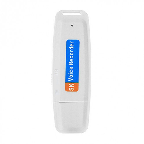 Enregistreur vocal USB portable rechargeable U-Disk SK001, sans mémoire (blanc) SH109W867-09