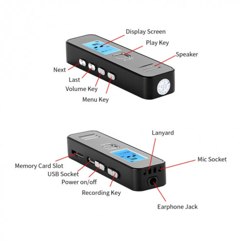 SK007 Enregistreur vocal audio numérique portable sans perte de son HD SH81101982-07