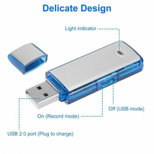 Enregistreur vocal de réunion portable rechargeable SK858 16 Go (bleu) SH115L1510-010