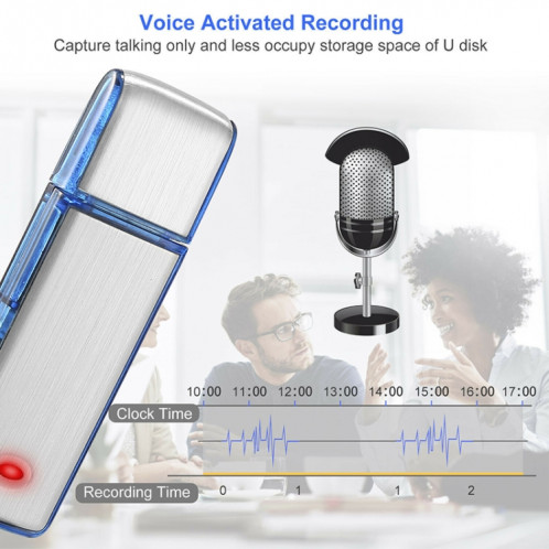 Enregistreur vocal de réunion portable rechargeable SK858 16 Go (bleu) SH115L1510-010