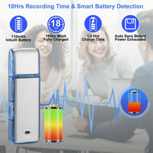 Enregistreur vocal de réunion portable rechargeable SK858 16 Go (bleu) SH115L1510-010