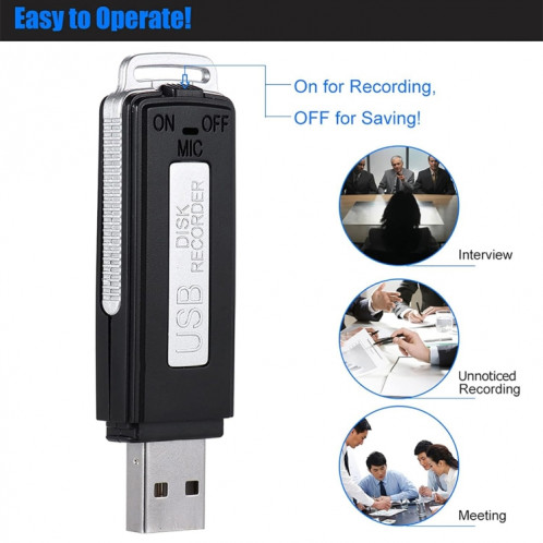 Enregistreur vocal portable rechargeable SK868 16 Go sur disque U SH8118439-09