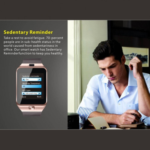 DZ09 1.56 pouces Écran Bluetooth 3.0 Android 4.1 OS au-dessus de Smart Watch Téléphone avec Bluetooth Call & Call Rappel & Sommeil Moniteur et Podomètre & Sédentaire Rappel & Calendrier et SMS & SD009B883-022