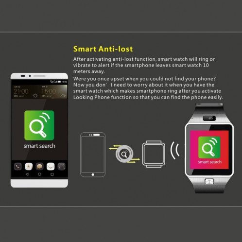 DZ09 1.56 pouces Écran Bluetooth 3.0 Android 4.1 OS Au-dessus de Smart Watch Téléphone avec Bluetooth Call & Call Rappel & Sommeil Moniteur et Podomètre & Sédentaire Rappel & Calendrier et SMS & SD009W751-022
