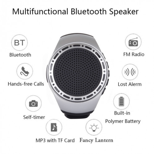 B90 Smart Portable Stéréo Sans Fil Bluetooth V3.0 + EDR Sport Musique Haut-Parleur Montre, Supporte les Appels Mains Libres & Affichage Intelligent et Radio FM & Carte TF & Téléphone Portable Anti-Perdus SH035S578-011