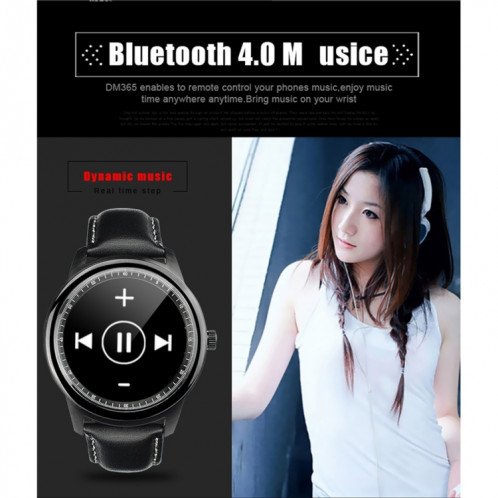 DOMINO DM365 1,33 pouces sur la cellule IPS Full View écran tactile capacitif MTK2502A-ARM7 Bluetooth 4.0 Smart Watch Téléphone, soutien Facebook / WhatsApp / Raise à l'écran brillant / Flip main pour Switch SD432B1768-031