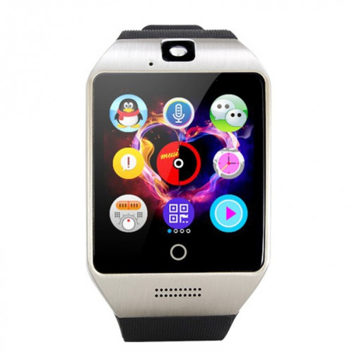 Q18S 1.54 pouces IPS écran MTK6260A Bluetooth 3.0 Smart Watch Téléphone, podomètre / Rappel sédentaire / Moniteur de sommeil / Anti-Perte / Caméra à distance / GSM / 0,3 M Caméra (Noir + Argent) SQ41BS990-015
