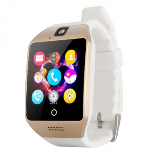 Q18S 1.54 pouces IPS écran MTK6260A Bluetooth 3.0 Smart Watch Téléphone, podomètre / Rappel sédentaire / Moniteur de sommeil / Anti-Perte / Caméra à distance / GSM / 0,3 M Caméra (Blanc + Or) SQ41WJ576-015