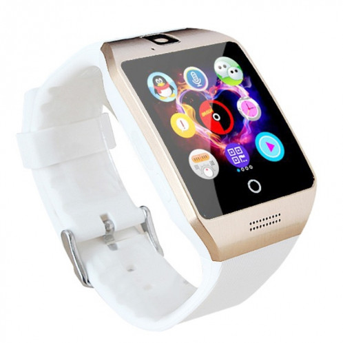 Q18S 1.54 pouces IPS écran MTK6260A Bluetooth 3.0 Smart Watch Téléphone, podomètre / Rappel sédentaire / Moniteur de sommeil / Anti-Perte / Caméra à distance / GSM / 0,3 M Caméra (Blanc + Or) SQ41WJ576-015