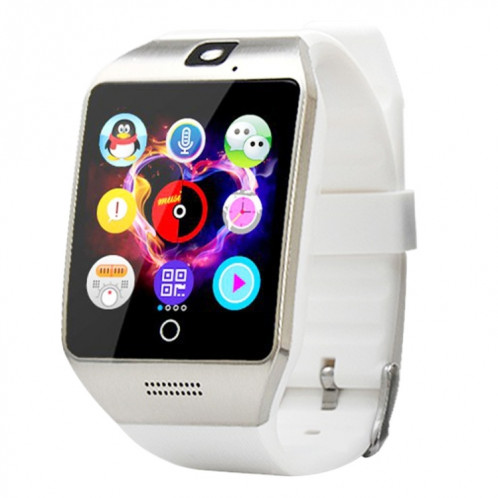 Q18S 1.54 pouces IPS écran MTK6260A Bluetooth 3.0 Smart Watch Téléphone, podomètre / Rappel sédentaire / Moniteur de sommeil / Anti-Perte / Caméra à distance / GSM / 0,3 M Caméra (Blanc + Argent) SQ41WS1918-015