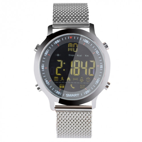 EX18 Smart montre de sport FSTN Plein écran Cadran lumineux Bracelet en acier inoxydable, étapes de soutien comptage / Calorie brûlé / Date du calendrier / Bluetooth 4.0 / Rappel d'appels entrants / Rappel de SH049S1453-023