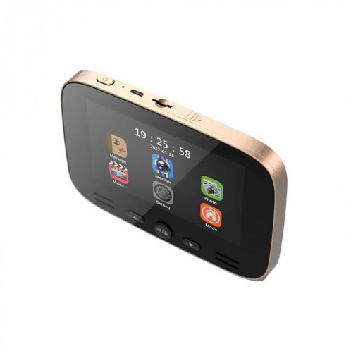 M100 4.3 pouces écran 2.0MP caméra de sécurité vidéo intelligente sonnette, carte de TF de soutien (32GB Max) et vision nocturne et détection de mouvement (Champagne or) SM26CJ302-08