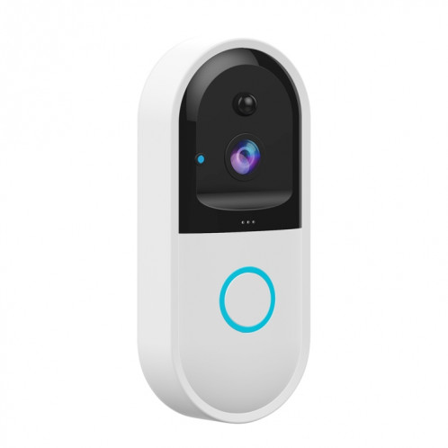 Sonnette visuelle vidéo WiFi intelligente B50 720P, prise en charge de la surveillance à distance du téléphone et de la vision nocturne et de la carte SD (blanc) SH040W117-09