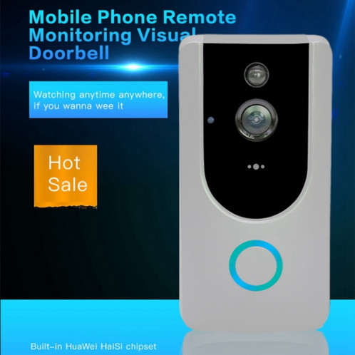 Sonnette visuelle vidéo WIFI intelligente M2 720P, prise en charge de la surveillance à distance du téléphone portable et de la vision nocturne (gris) SH400H1752-016