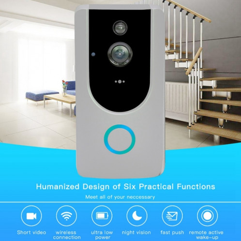 Sonnette visuelle vidéo WIFI intelligente M2 720P, prise en charge de la surveillance à distance du téléphone portable et de la vision nocturne (gris) SH400H1752-016