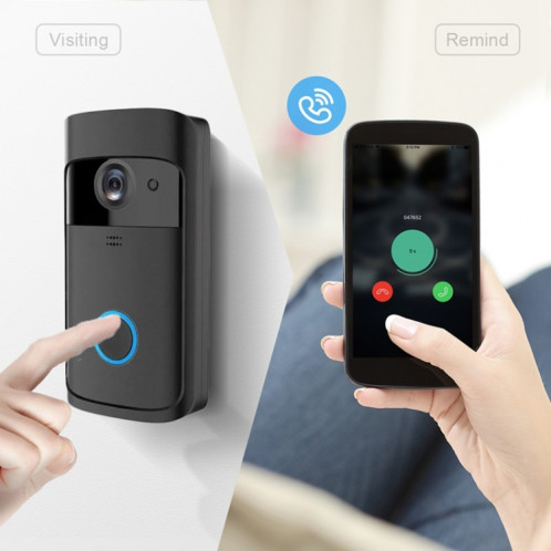 M4 720P Smart WIFI Sonnette visuelle PIR vidéo ultra basse consommation avec 3 fentes pour batterie, prise en charge de la surveillance à distance du téléphone portable et de la vision nocturne et objectif de caméra SH402B1225-013