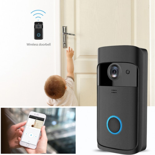 M4 720P Smart WIFI Sonnette visuelle PIR vidéo ultra basse consommation avec 3 fentes pour batterie, prise en charge de la surveillance à distance du téléphone portable et de la vision nocturne et objectif de caméra SH402B1225-013