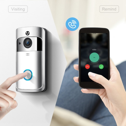 M4 720P Smart WIFI Sonnette visuelle PIR vidéo ultra basse consommation avec 3 fentes pour batterie, prise en charge de la surveillance à distance du téléphone portable et de la vision nocturne et objectif de caméra SH402S963-013