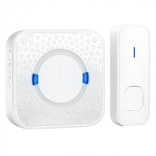 Récepteur de sonnette WiFi étanche à faible consommation d'énergie P6-B 110dB IP55, 53 options de musique, distance du récepteur: 300 m (blanc) SH405W511-08
