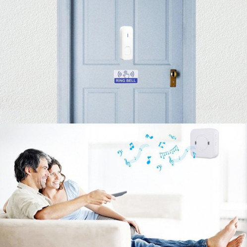 P6 110dB sans fil IP55 étanche à faible consommation d'énergie WiFi Doing-dong récepteur de sonnette, distance du récepteur: 300 m, (blanc) SH407W1455-07