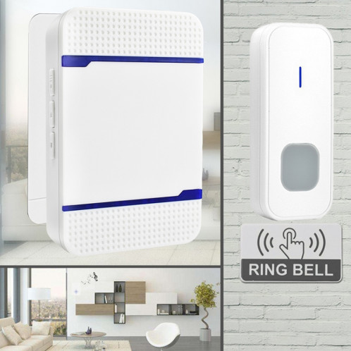 P7 110dB Wireless IP55 Récepteur de sonnette WiFi étanche à faible consommation d'énergie avec veilleuse, 53 options de musique, distance du récepteur: 300 m (blanc) SH409W1262-011