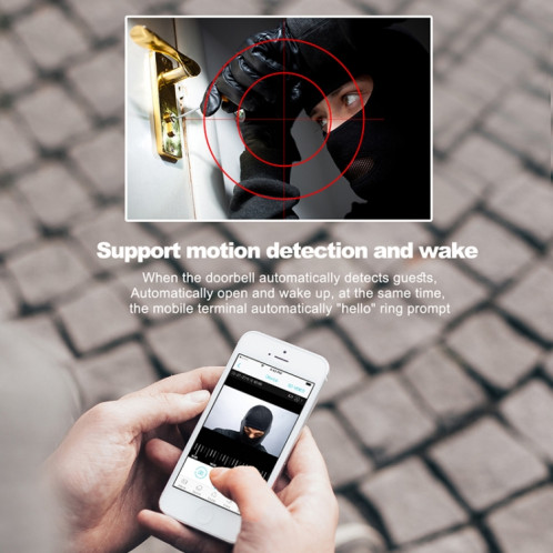 Sonnette vidéo intelligente WiFi M101, prise en charge de la vision nocturne infrarouge / détection de mouvement / interphone bidirectionnel / carte SD de 32 Go (noir) SH360B1754-016