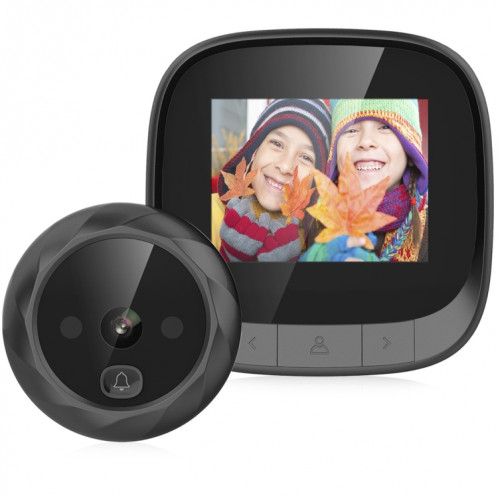 DD3 2.4 pouces TFT écran 0.3MP visionneuse de porte numérique de sécurité, prise en charge de la vision nocturne infrarouge et grand angle 90 degrés (noir) SH935B645-07
